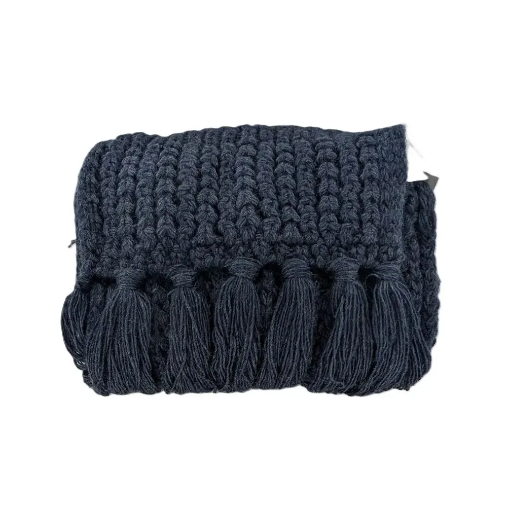 Sole Society Chunky Cable Knit Scarf With Fringed Hem